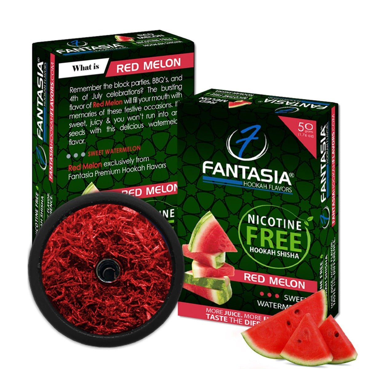 Fantasia NIC - FREE RED MELON Hookah Shisha Flavor 50g | Shisha Glass
