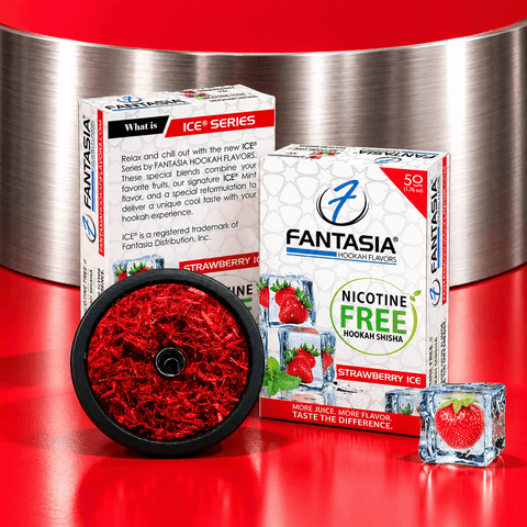 Fantasia NIC-FREE STRAWBERRY ICE Hookah Shisha Flavor 50g | Shisha Glass