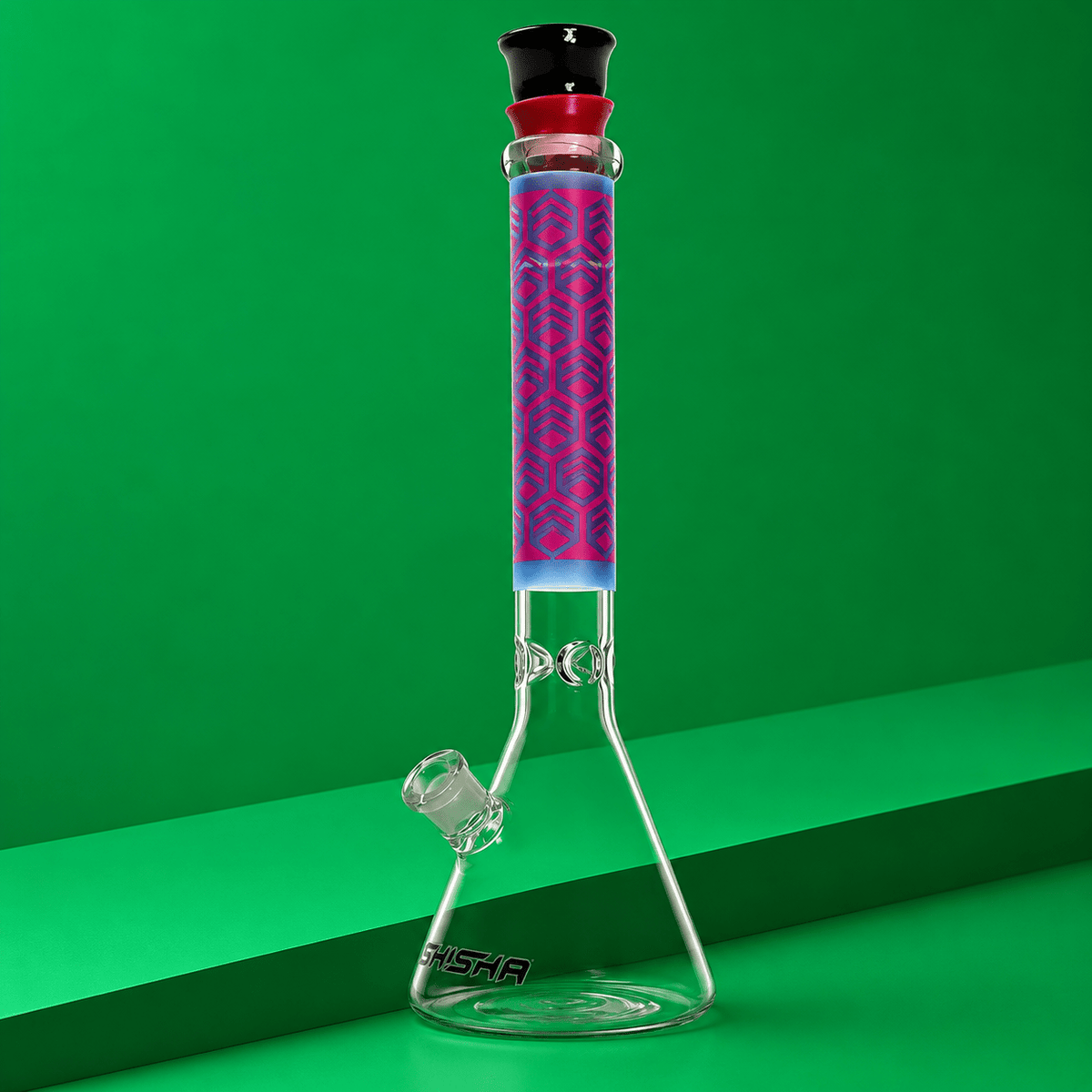 Glass Beaker Base Colorful Neck Waterpipe with Ice Catcher 41cm | Shisha Glass