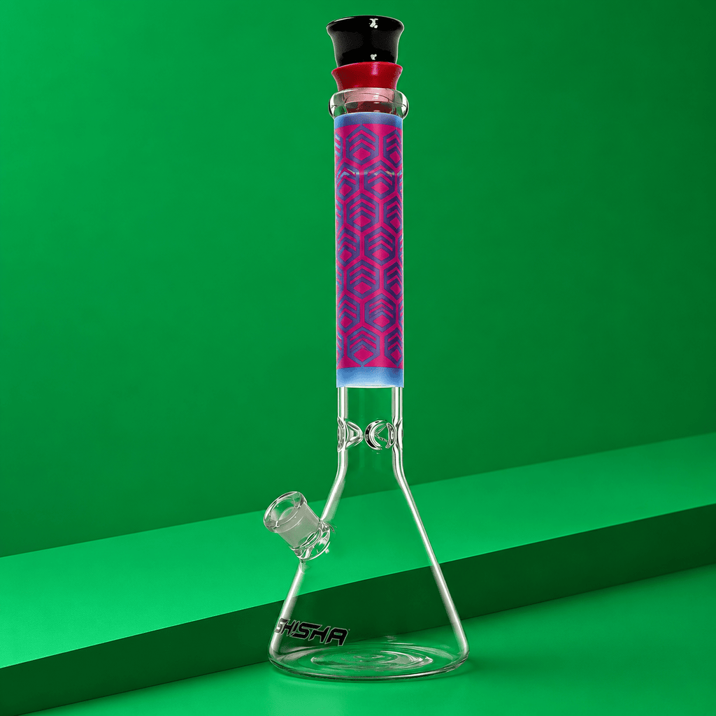 Glass Beaker Base Colorful Neck Waterpipe with Ice Catcher 41cm | Shisha Glass