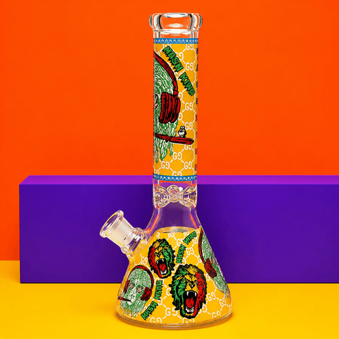Glass Beaker Base Fancy Lion 2 Waterpipe With Ice Catcher 36cm | Shisha Glass
