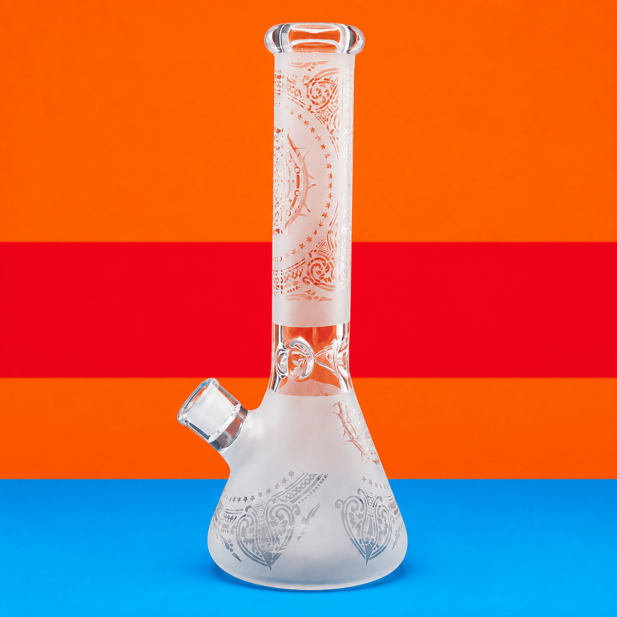Glass Beaker Base Pattern Waterpipe With Ice Catcher 35cm | Shisha Glass
