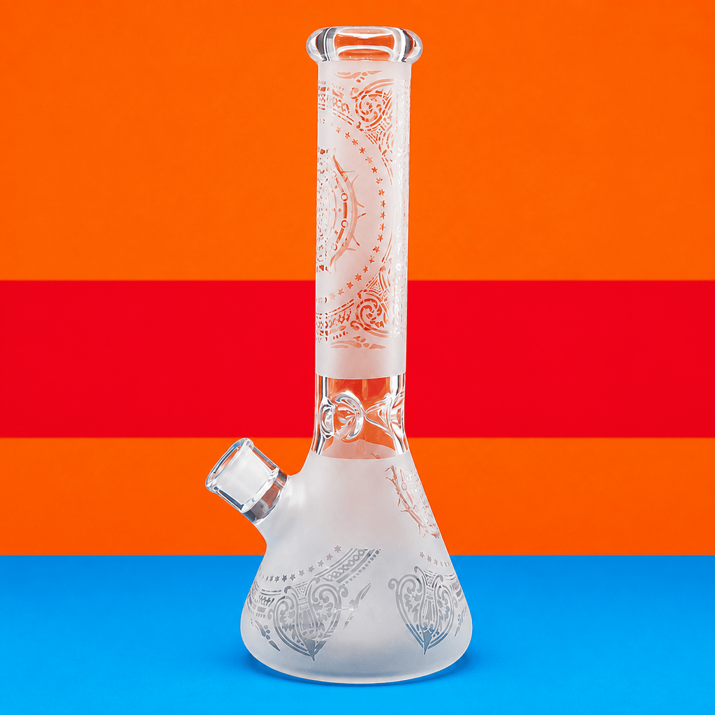 Glass Beaker Base Pattern Waterpipe With Ice Catcher 35cm | Shisha Glass