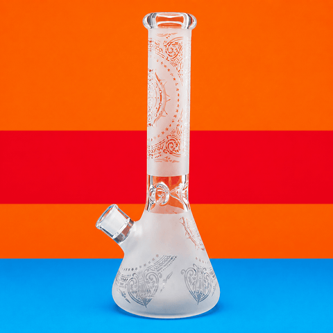 Glass Beaker Base Pattern Waterpipe With Ice Catcher 35cm | Shisha Glass