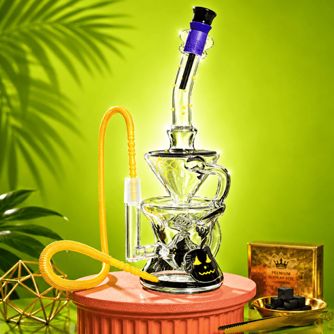 Glass Round Base Waterpipe with Inline Percolator 29cm | Shisha Glass