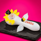 Glass Sunflower and Bees Smoking Pipe | Shisha Glass