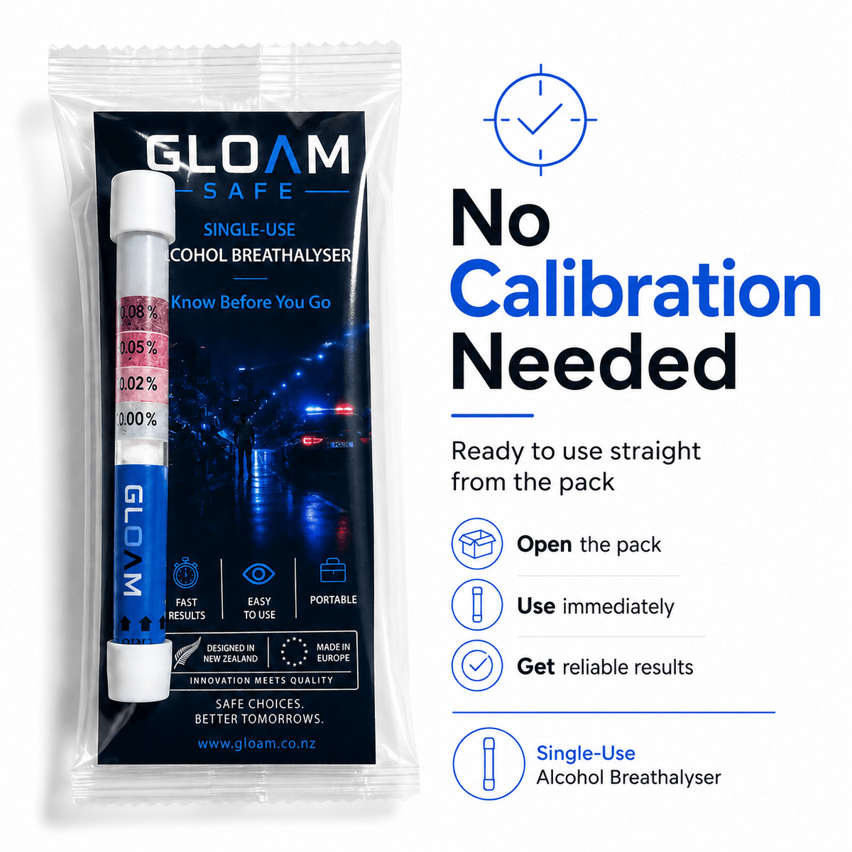 Gloam Single Use Breathalyser 1pc | Shisha Glass