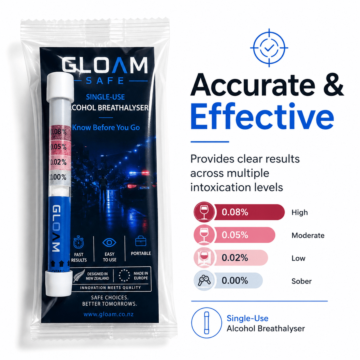 Gloam Single Use Breathalyser 1pc | Shisha Glass