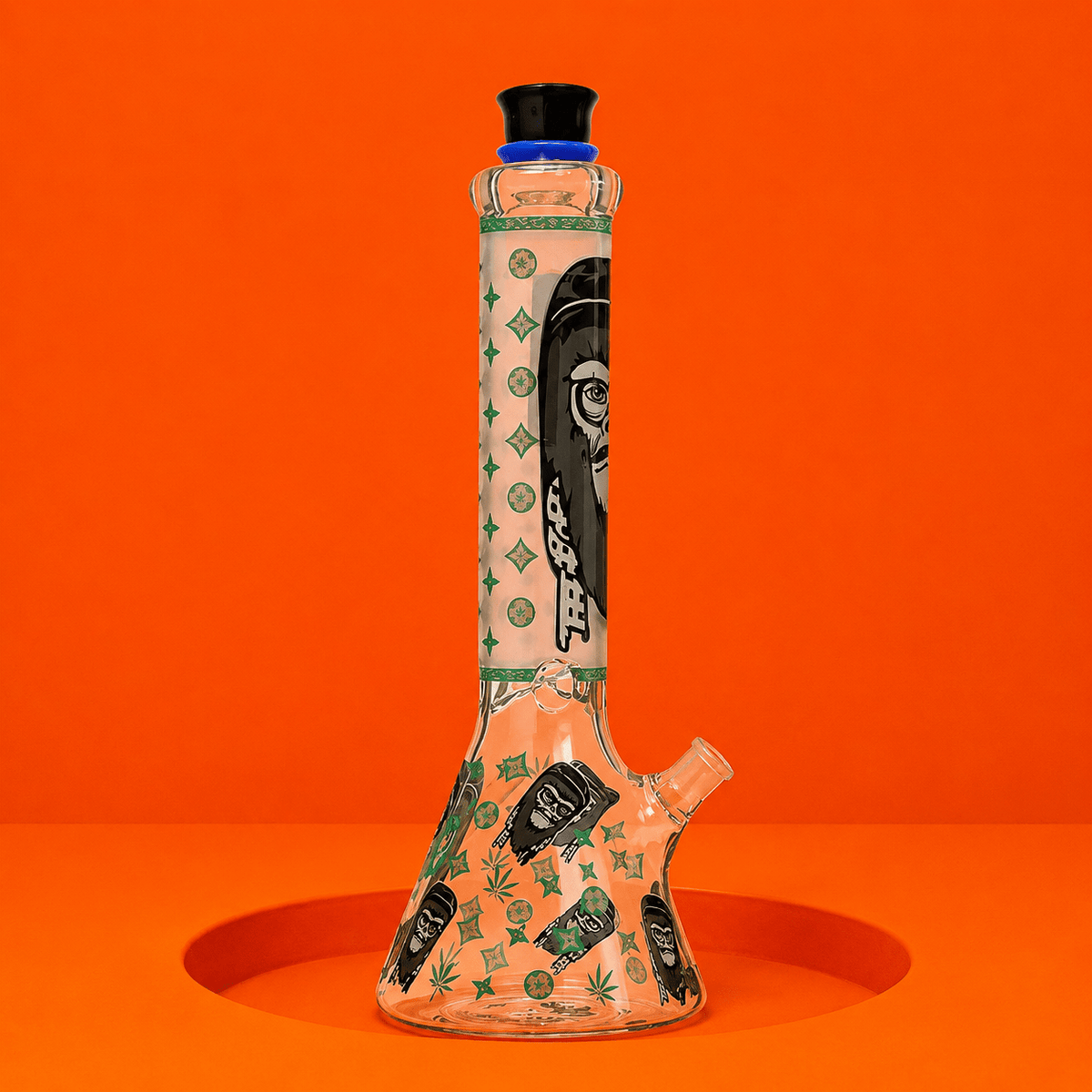 Glowing In Dark Angry Beaker Base Glass Waterpipe 32cm | Shisha Glass
