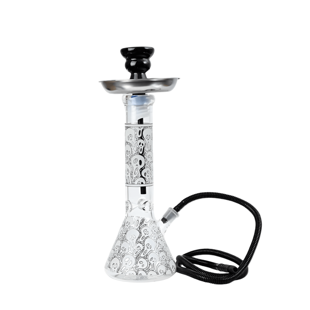 Glowing In Dark Skulls Beaker Base Glass Waterpipe 36cm | Shisha Glass