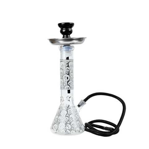 Glowing In Dark Skulls Beaker Base Glass Waterpipe 36cm | Shisha Glass
