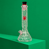 Glowing Pattern In Dark Beaker Base Glass Waterpipe 28cm | Shisha Glass
