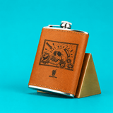 Hip Flask Leather 8oz | Shisha Glass