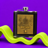 Hip Flask Leather Birthday 7oz | Shisha Glass
