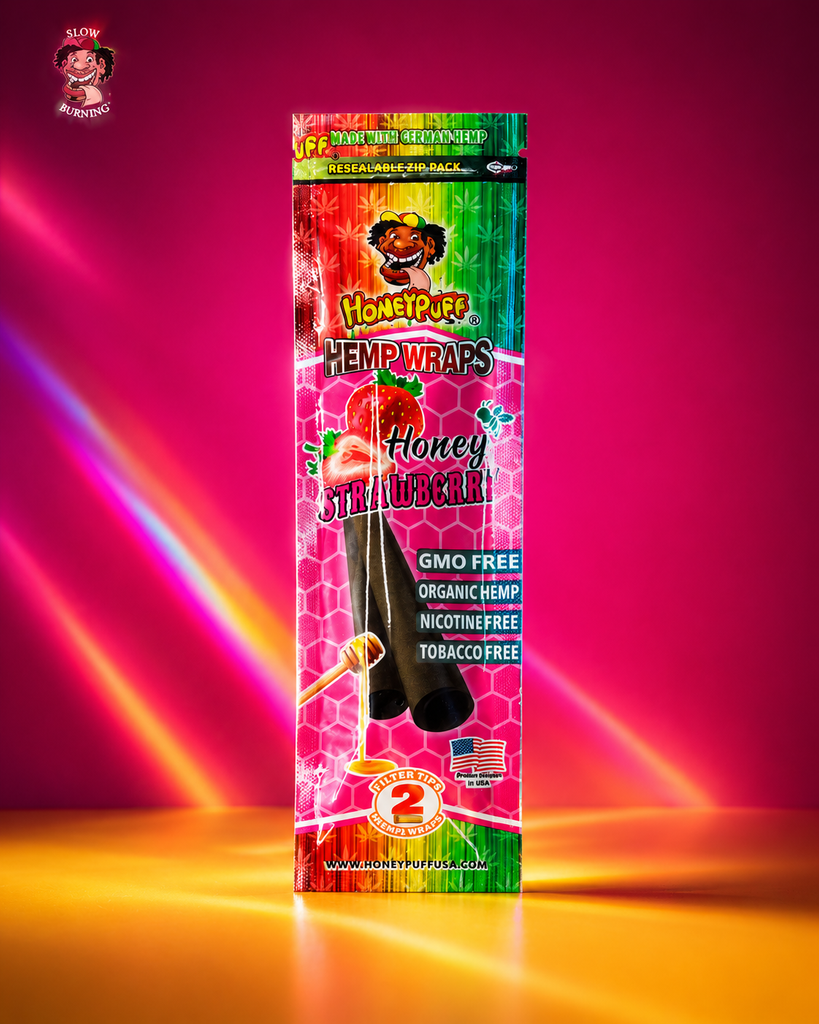 Honey Puff Flavoured Hemp Wrap - Honey Strawberry (2pk) | Shisha Glass