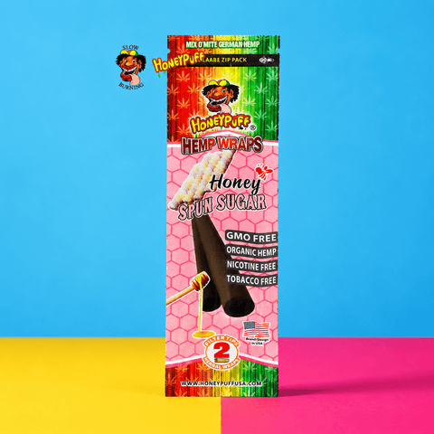Honey Puff Natural Flavoured Hemp Wrap -Honey Spun Sugar (2pk) | Shisha Glass