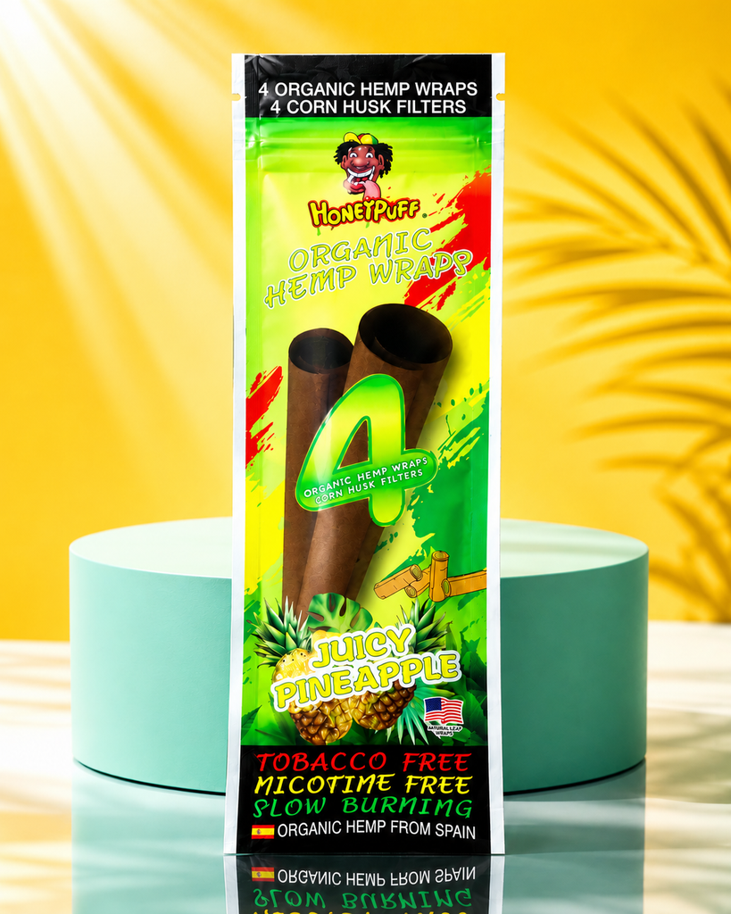 Honey Puff Organic Hemp Wrap -Juicy Pineapple (4pk) | Shisha Glass