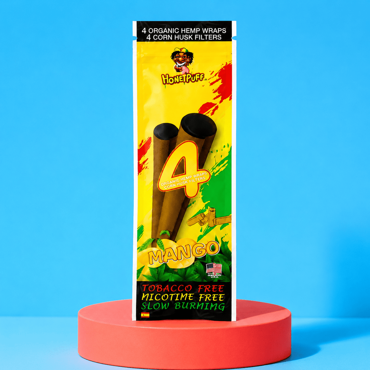 Honey Puff Organic Hemp Wraps -Mango (4pk) | Shisha Glass