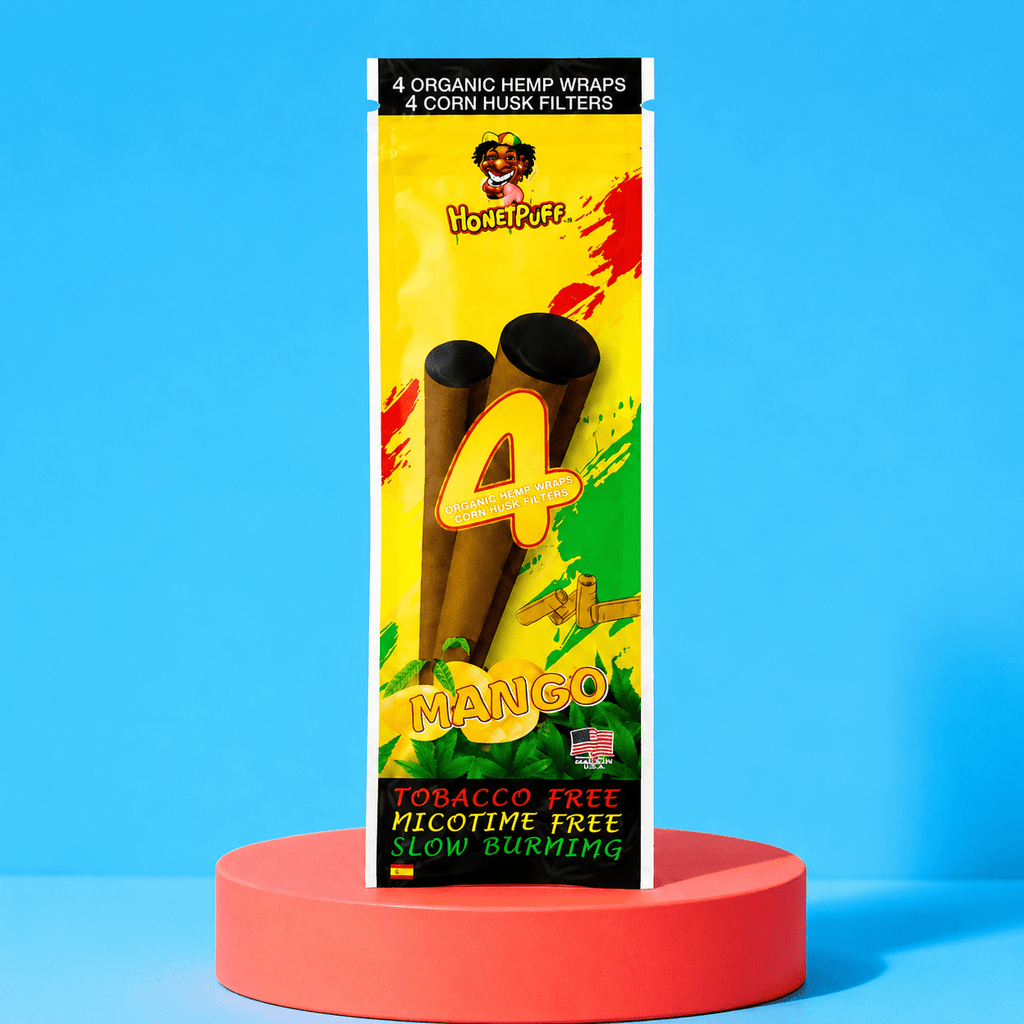 Honey Puff Organic Hemp Wraps -Mango (4pk) | Shisha Glass