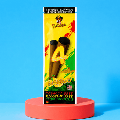 Honey Puff Organic Hemp Wraps -Mango (4pk) | Shisha Glass