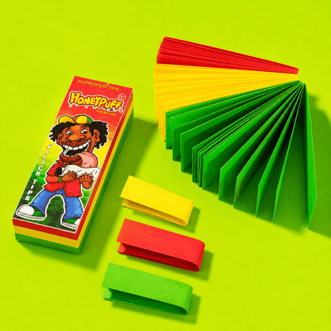 Honey Puff Premium Rasta Rolling Filter Slim Tips | Shisha Glass