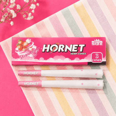 Hornet Hemp Cones Paper Kingsize 110mm - Ice Strawberry | Shisha Glass