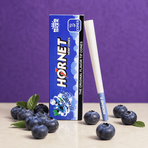 Hornet Hemp Flavor Cones Kingsize 110mm - Ice Blueberry | Shisha Glass