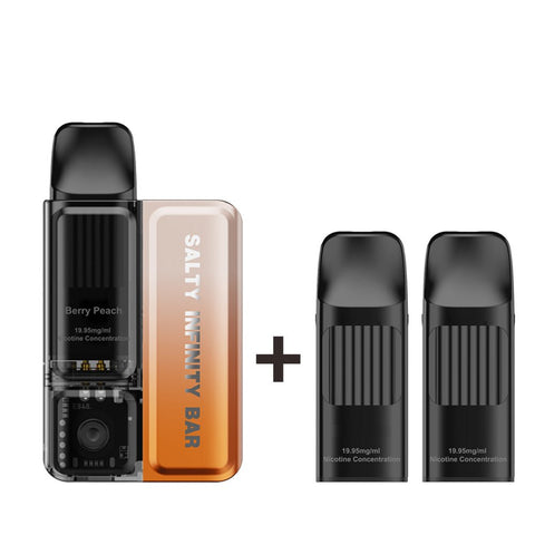 [Ice Edition] Berry Peach Disposable Vape + 2 x Replacement Pods COMBO | Shisha Glass