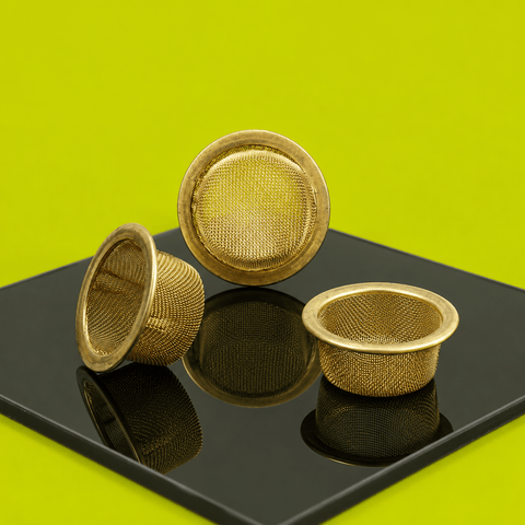 Mesh Crystal Brass 16mm 3 pieces | Shisha Glass