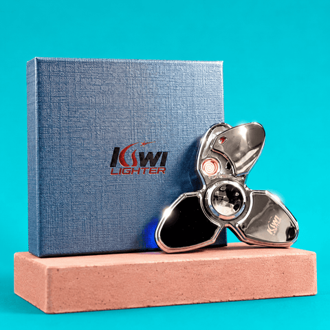 Metal Hand Fidget Spinner Electric Lighter By Kiwi Lighter | Shisha Glass