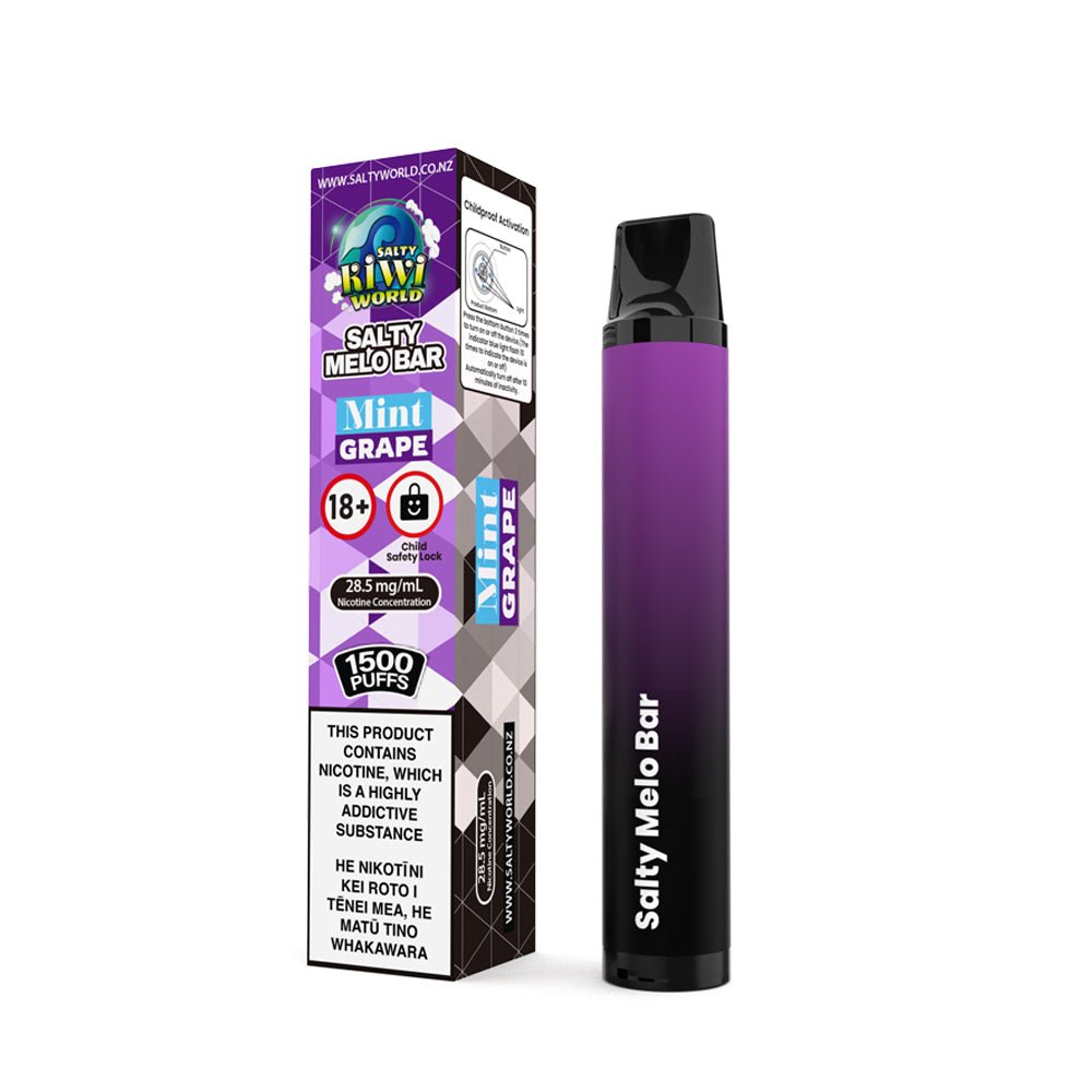 Mint Grape - Salty MELO Bar Disposable Vape 28.5mg/ml | Shisha Glass