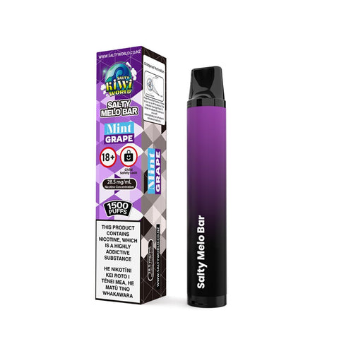 Mint Grape - Salty MELO Bar Disposable Vape 28.5mg/ml | Shisha Glass