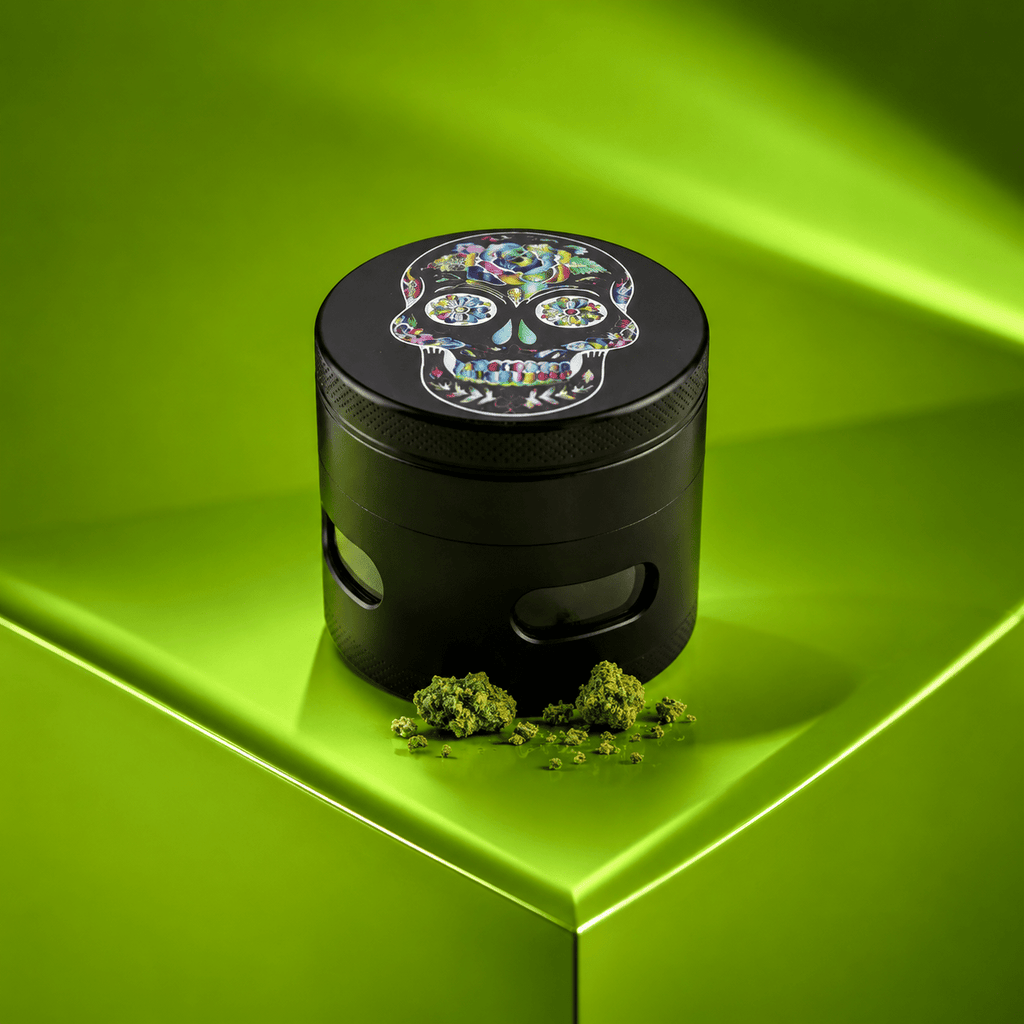 NBT B-47 Flower Skull Grinder 4xParts 63mm | Shisha Glass