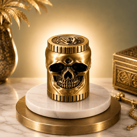 NBT Metal Smiling Skull Grinder 53mm 3xParts | Shisha Glass
