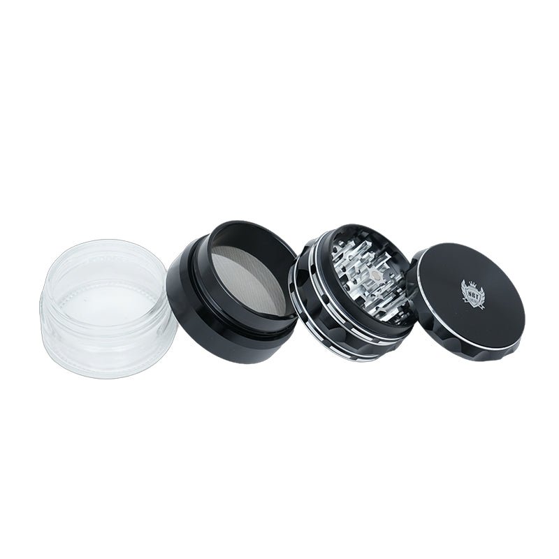 NBT Scarlet Aluminum grinder with container 63mm 4X Parts | Shisha Glass