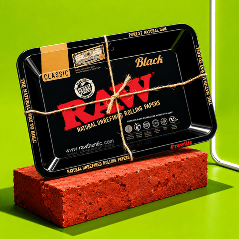RAW Black Rolling Tray (Large) | Shisha Glass