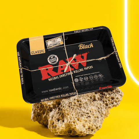 RAW Black Rolling Tray (Small) | Shisha Glass