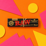 RAW CLASSIC BLACK Connoisseur King Size Slim Papers + Tips | Shisha Glass