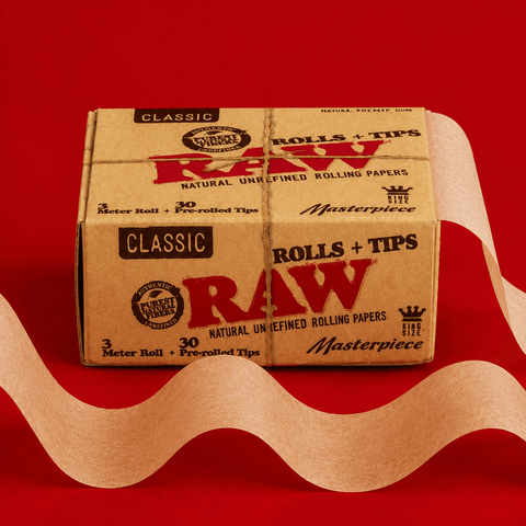 RAW Classic Masterpiece King Size Roll and Tips | Shisha Glass