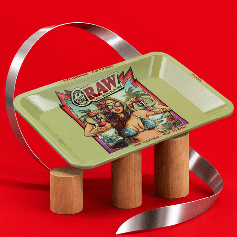 Raw Girl 2 Classic Rolling Tray SML3 | Shisha Glass
