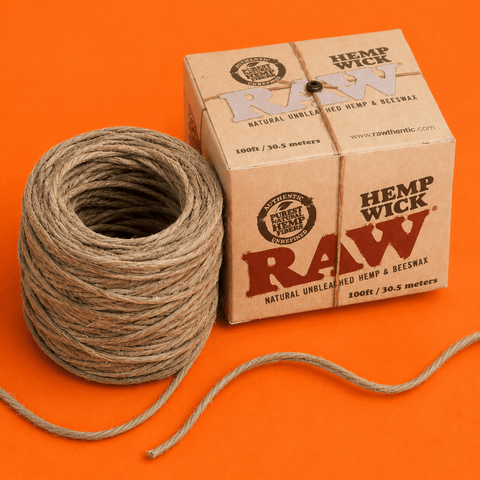 RAW Hemp Wick Ball 100ft | Shisha Glass