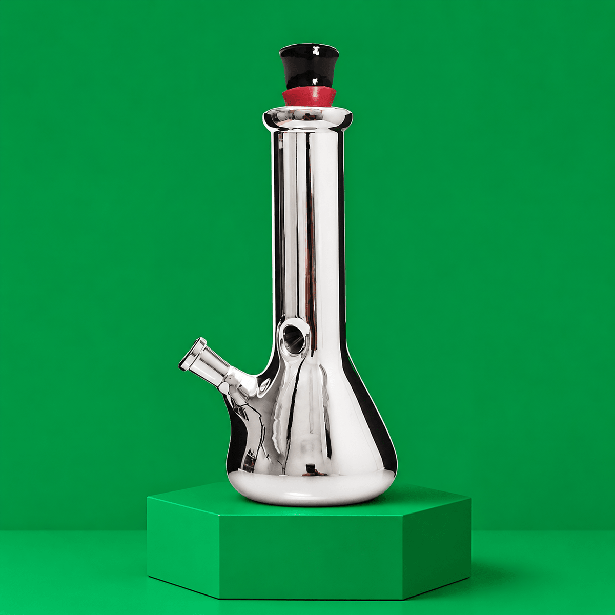 Reflective Beaker Base Glass Waterpipe With Ice Catcher 20cm | Shisha Glass
