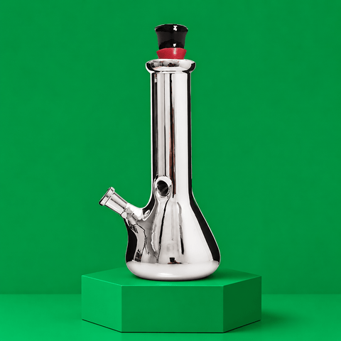 Reflective Beaker Base Glass Waterpipe With Ice Catcher 20cm | Shisha Glass