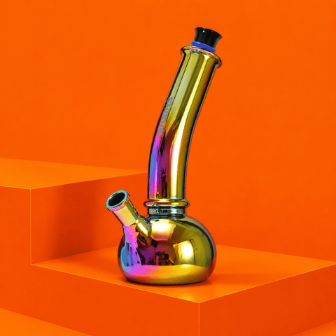 Reflective Round Base Glass Waterpipe 20cm | Shisha Glass