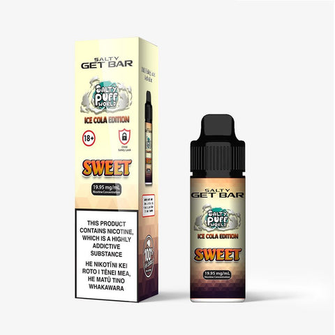 Salty GET Bar [Ice Cola Edition] Sweet Disposable Vape | Shisha Glass