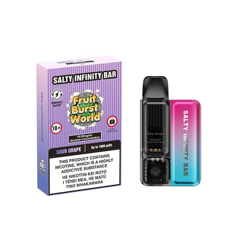 Salty Infinity Bar Sour Grape Disposable Vape | Shisha Glass