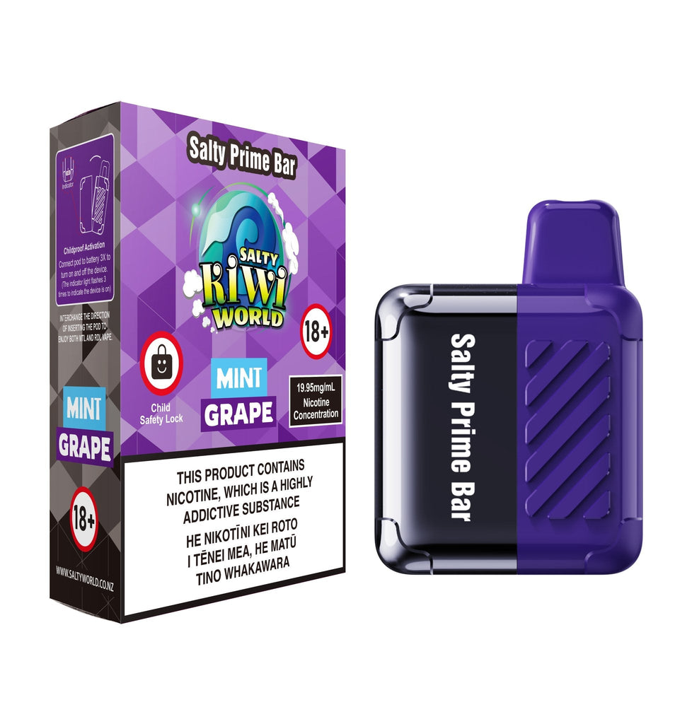 Salty Prime Bar Mint Grape Disposable Vape | Shisha Glass