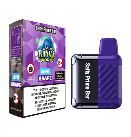 Salty Prime Bar Mint Grape Disposable Vape | Shisha Glass