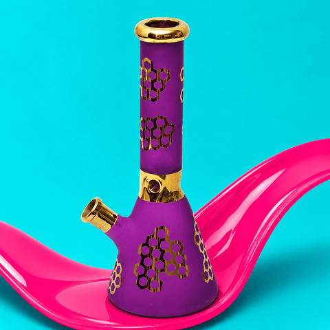Shisha Glass Golden Honey Vase Waterpipe 26cm | Shisha Glass