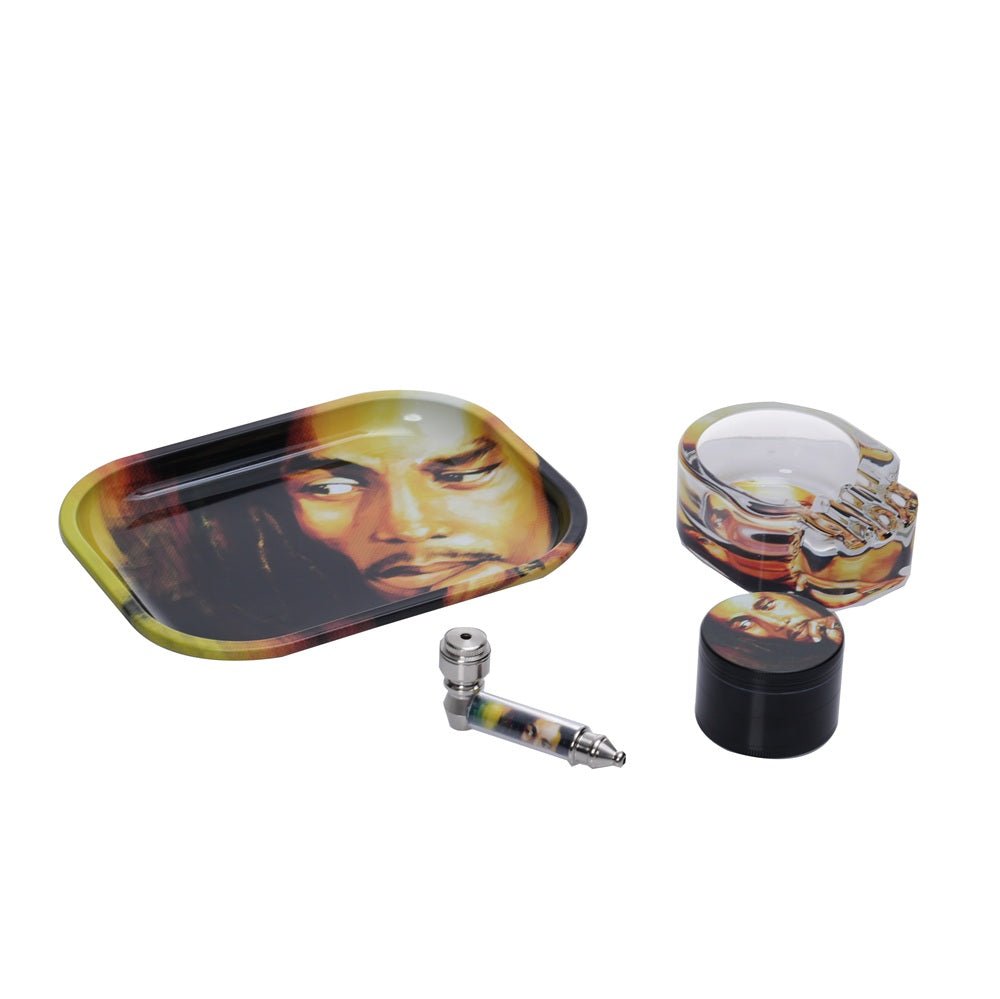 Shishaglass 4 in 1 Complete Smoking Set Box (Pipe,Grinder,Ash Tray,Rolling Tray) | Shisha Glass